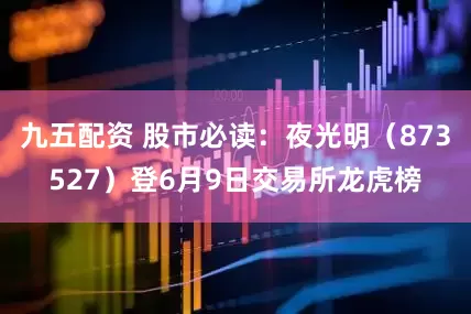 九五配资 股市必读：夜光明（873527）登6月9日交易所龙虎榜